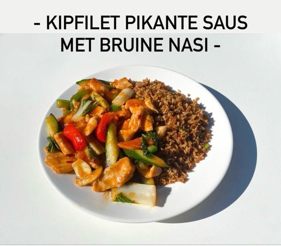 Kip Nasi met saus